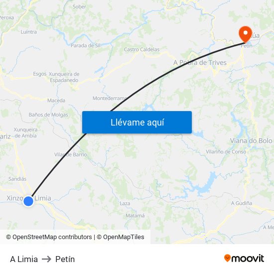 A Limia to Petín map