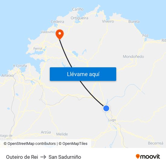 Outeiro de Rei to San Sadurniño map