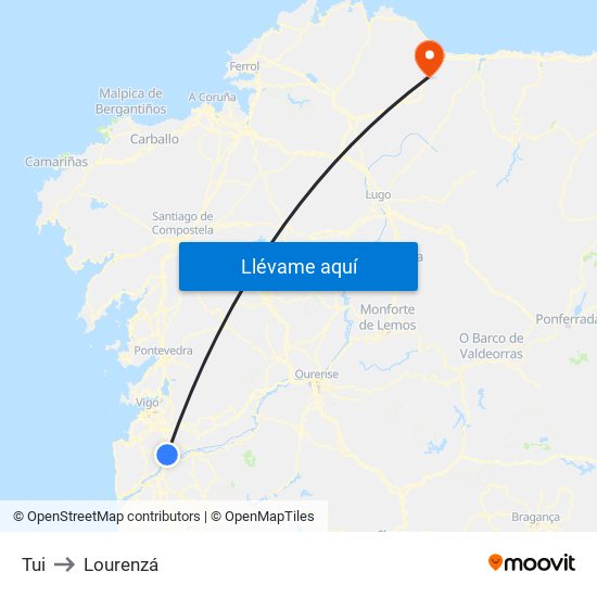 Tui to Lourenzá map