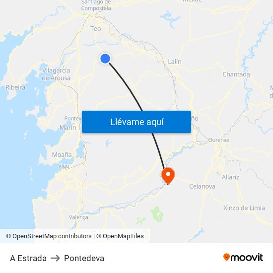 A Estrada to Pontedeva map