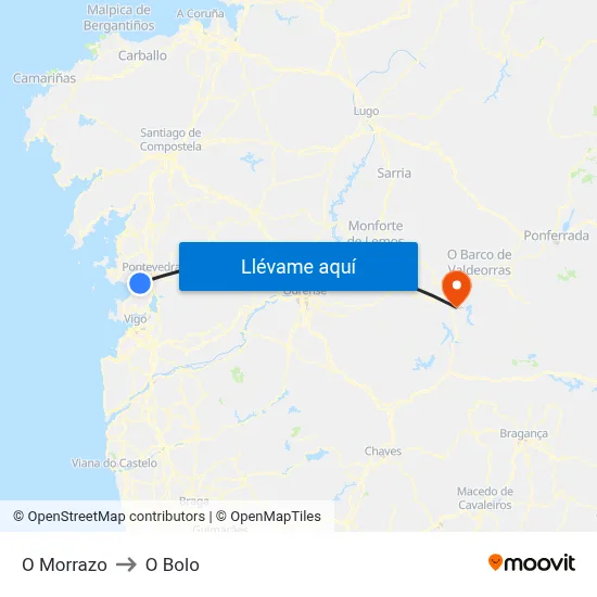 O Morrazo to O Bolo map