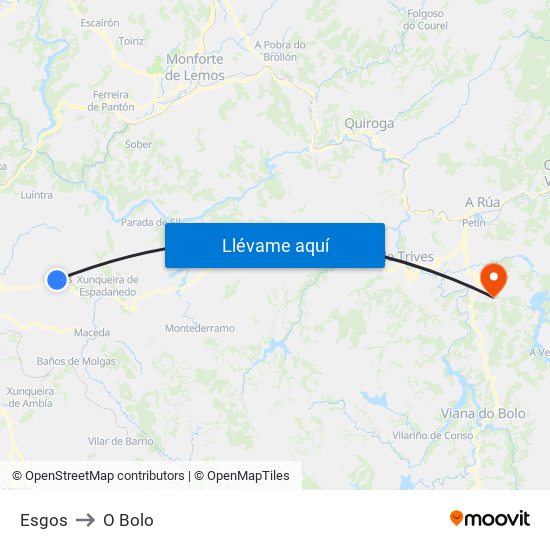 Esgos to O Bolo map