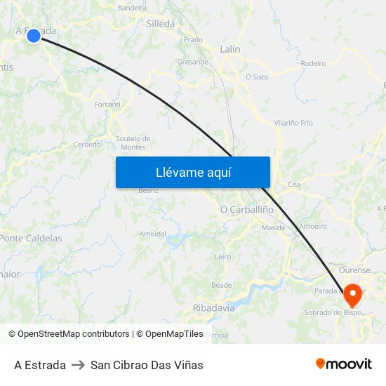 A Estrada to San Cibrao Das Viñas map