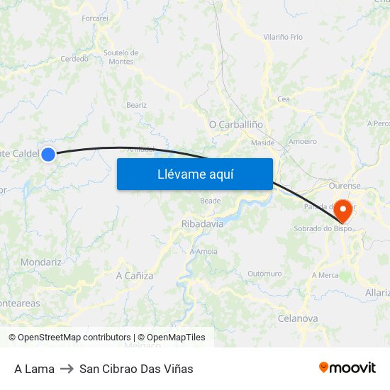 A Lama to San Cibrao Das Viñas map