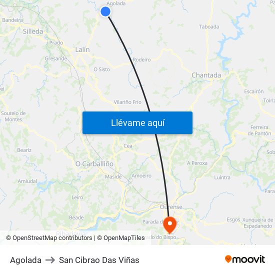 Agolada to San Cibrao Das Viñas map