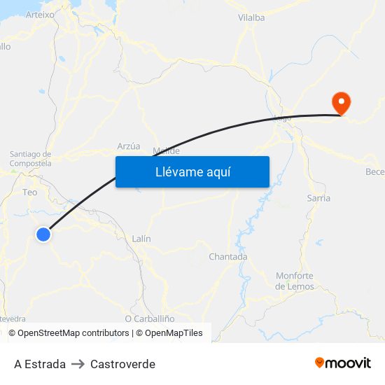 A Estrada to Castroverde map