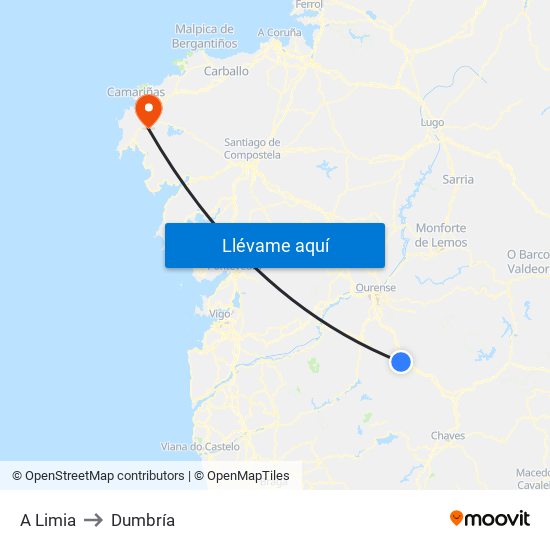 A Limia to Dumbría map