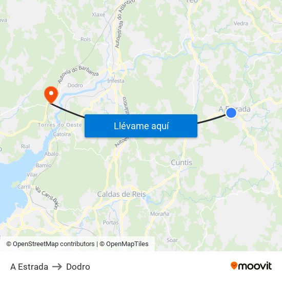 A Estrada to Dodro map