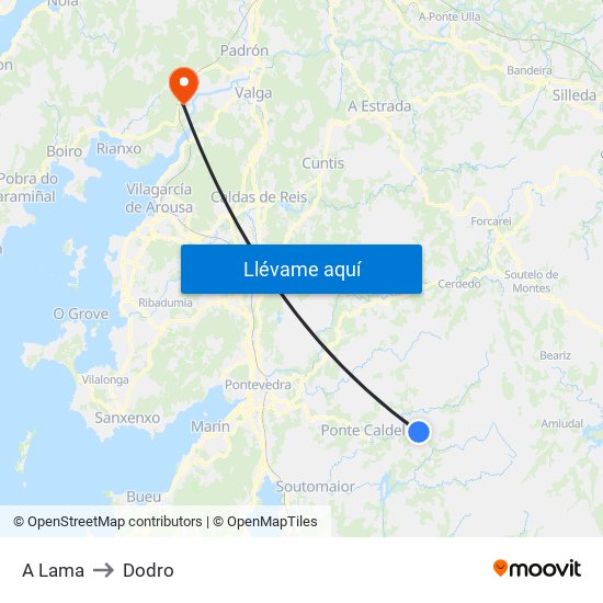 A Lama to Dodro map