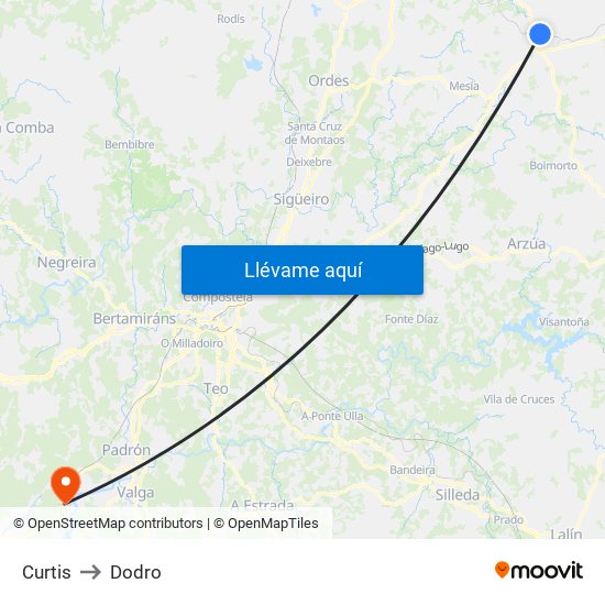 Curtis to Dodro map