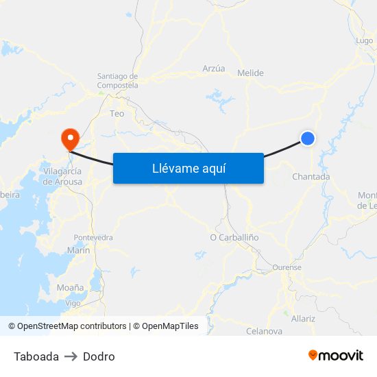 Taboada to Dodro map