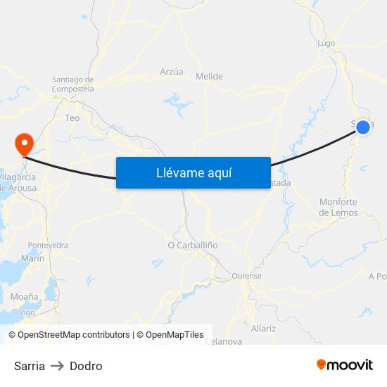 Sarria to Dodro map