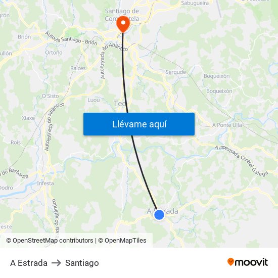 A Estrada to Santiago map