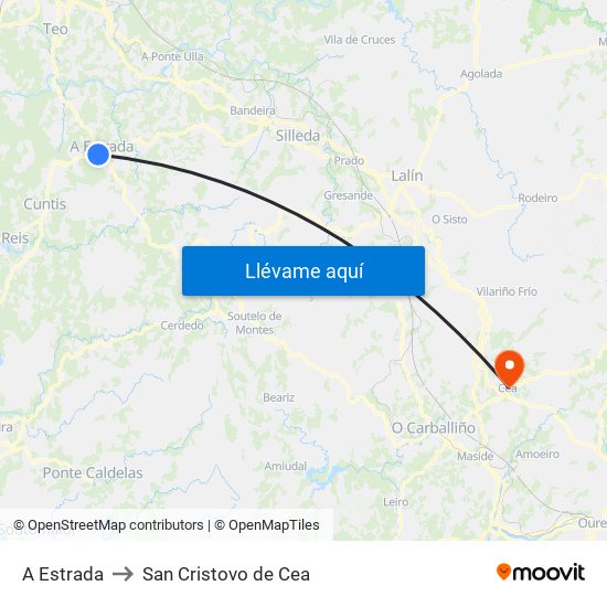 A Estrada to San Cristovo de Cea map
