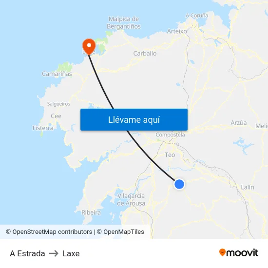 A Estrada to Laxe map