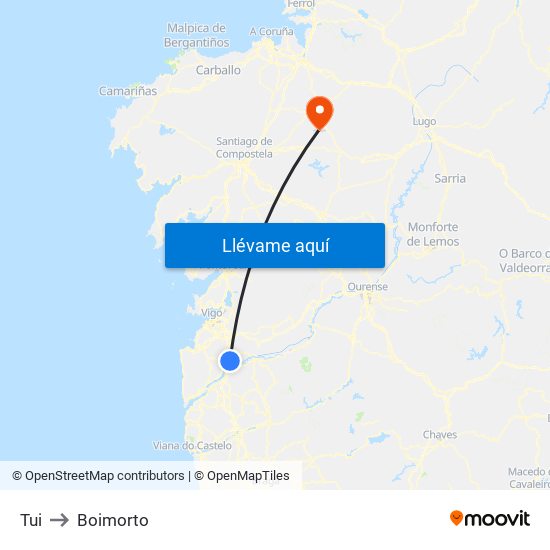 Tui to Boimorto map