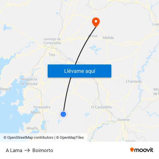 A Lama to Boimorto map