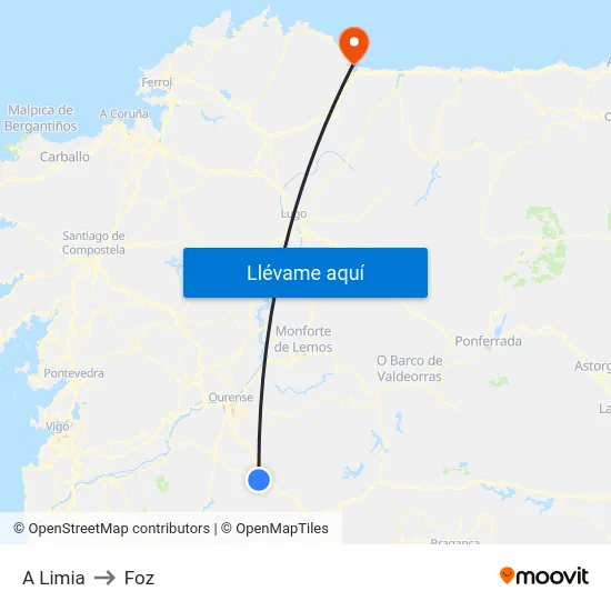 A Limia to Foz map
