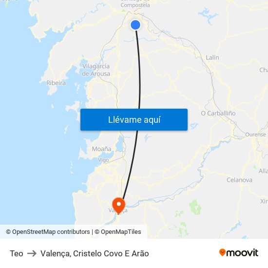 Teo to Valença, Cristelo Covo E Arão map