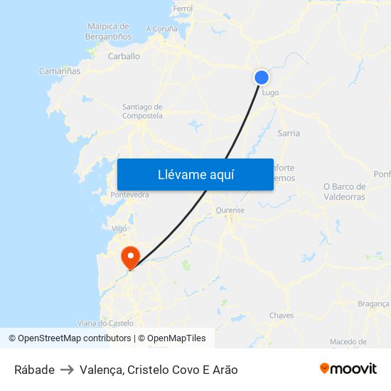 Rábade to Valença, Cristelo Covo E Arão map