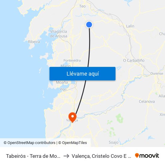 Tabeirós - Terra de Montes to Valença, Cristelo Covo E Arão map