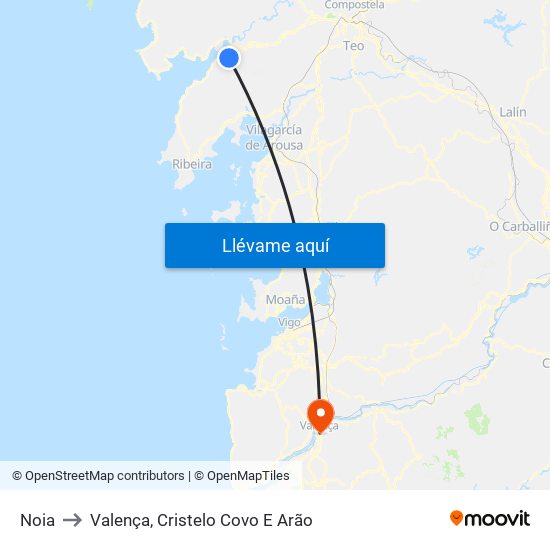 Noia to Valença, Cristelo Covo E Arão map