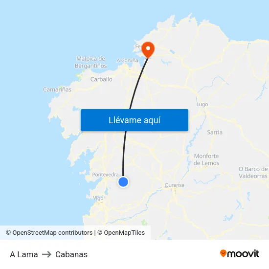 A Lama to Cabanas map