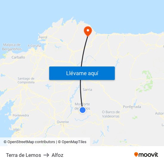 Terra de Lemos to Alfoz map