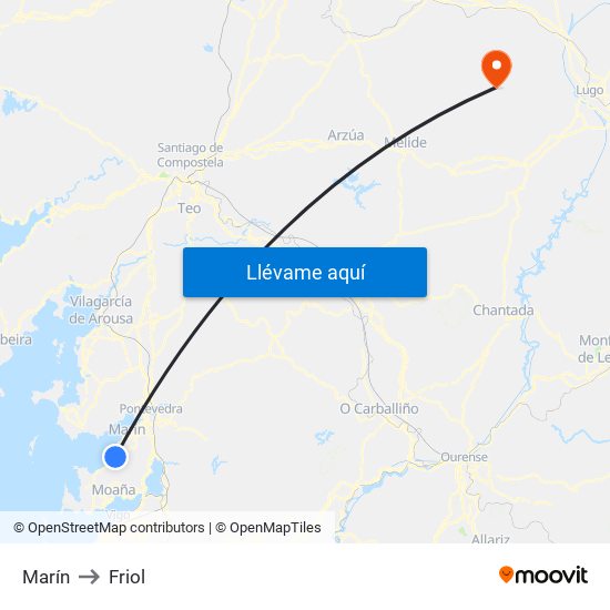 Marín to Friol map