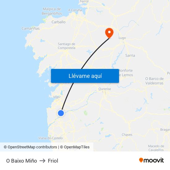 O Baixo Miño to Friol map