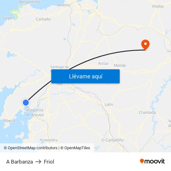 A Barbanza to Friol map