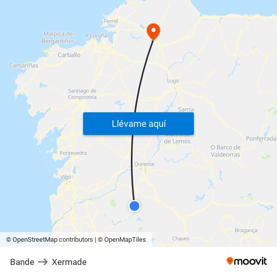 Bande to Xermade map