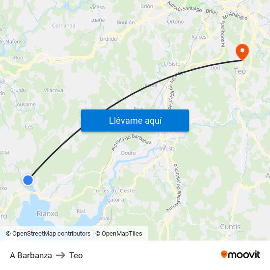 A Barbanza to Teo map