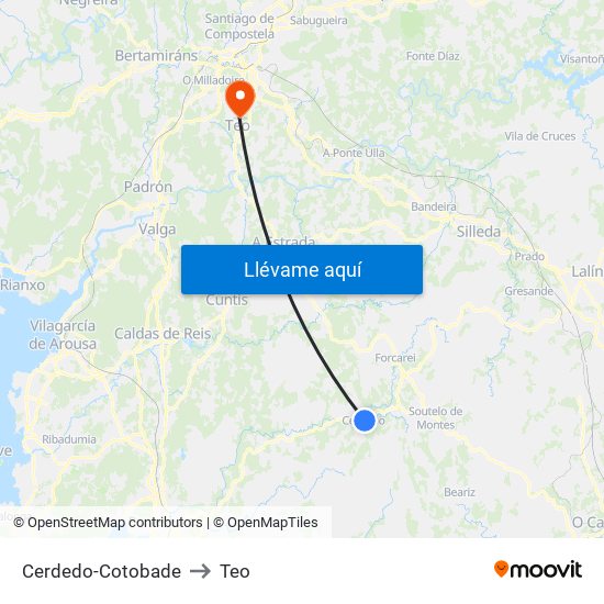 Cerdedo-Cotobade to Teo map