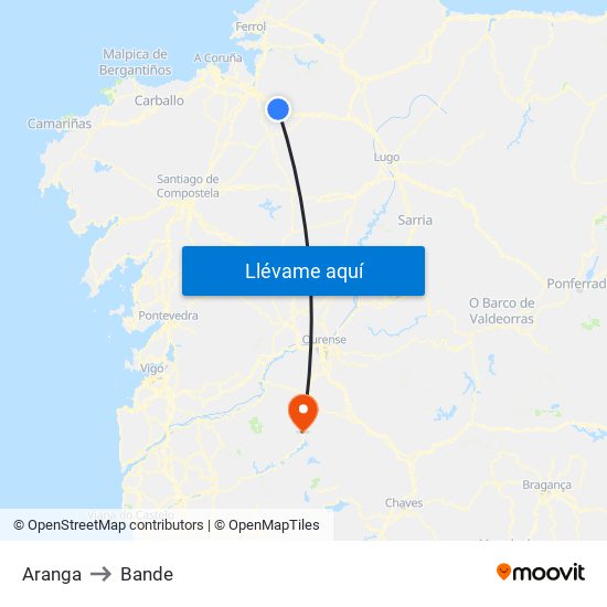 Aranga to Bande map