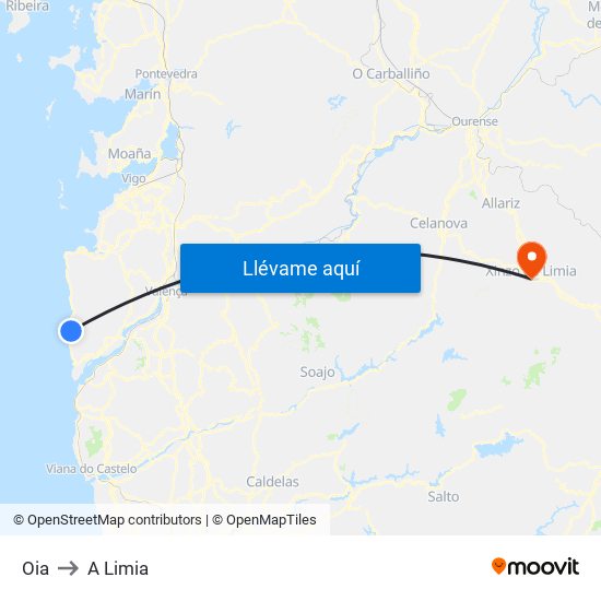Oia to A Limia map