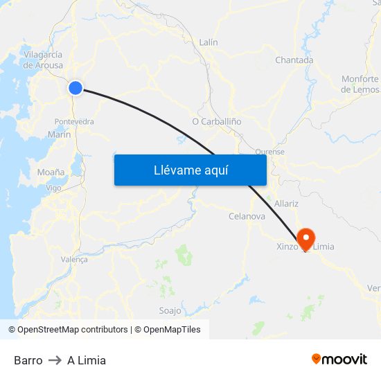 Barro to A Limia map