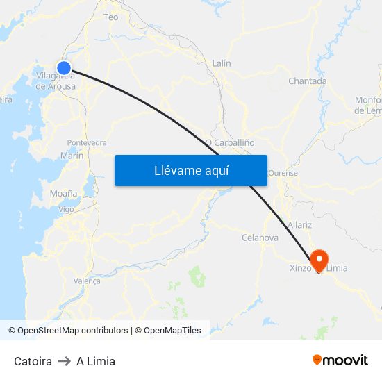Catoira to A Limia map