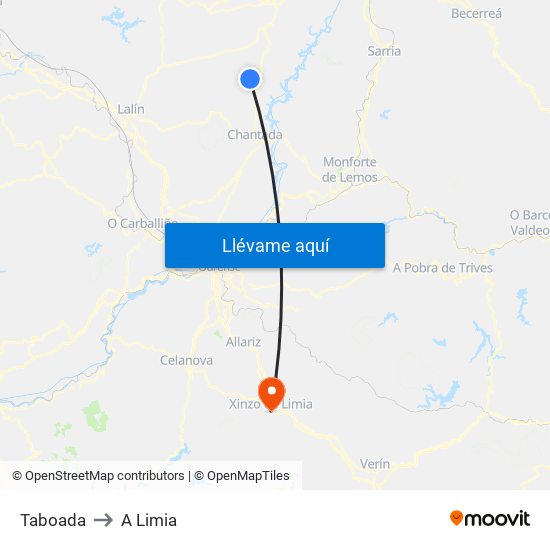 Taboada to A Limia map