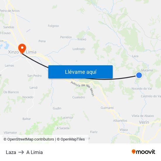 Laza to A Limia map