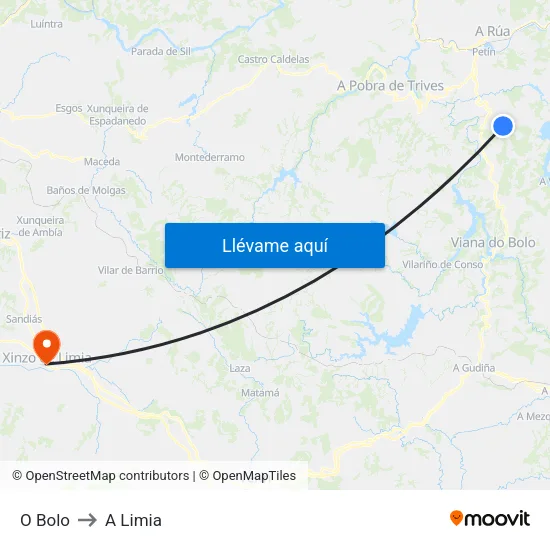 O Bolo to A Limia map