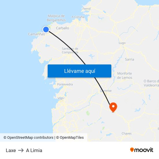 Laxe to A Limia map