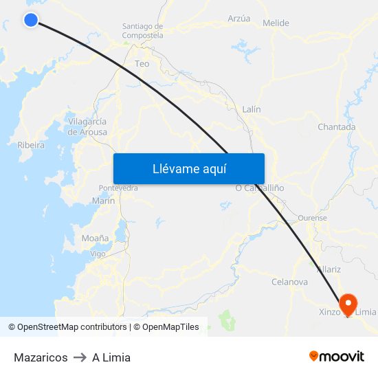 Mazaricos to A Limia map