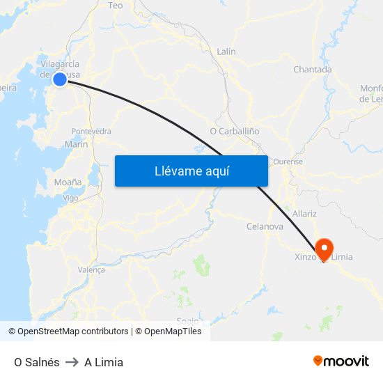 O Salnés to A Limia map