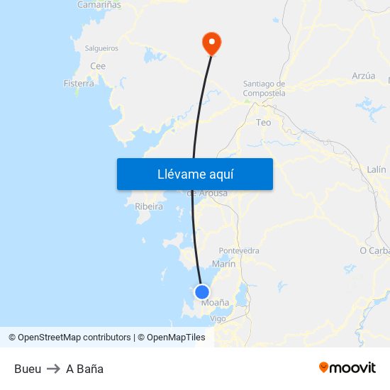 Bueu to A Baña map
