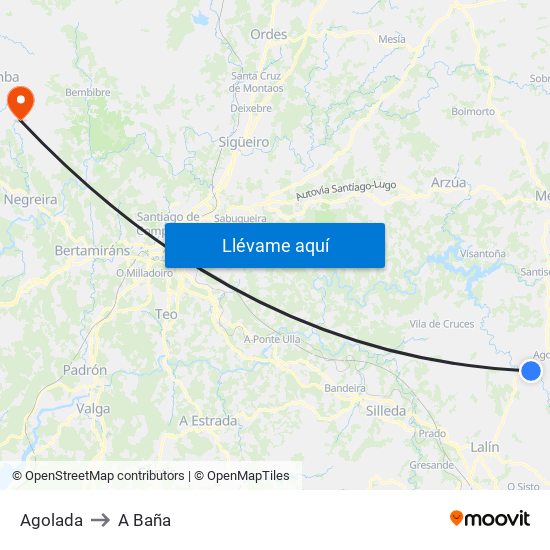 Agolada to A Baña map