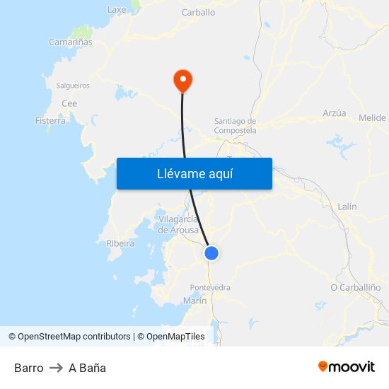 Barro to A Baña map