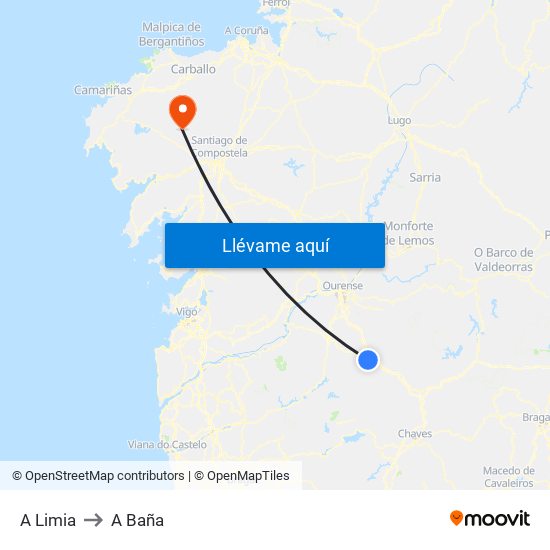 A Limia to A Baña map