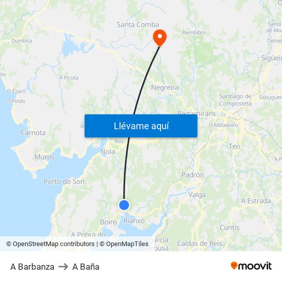 A Barbanza to A Baña map