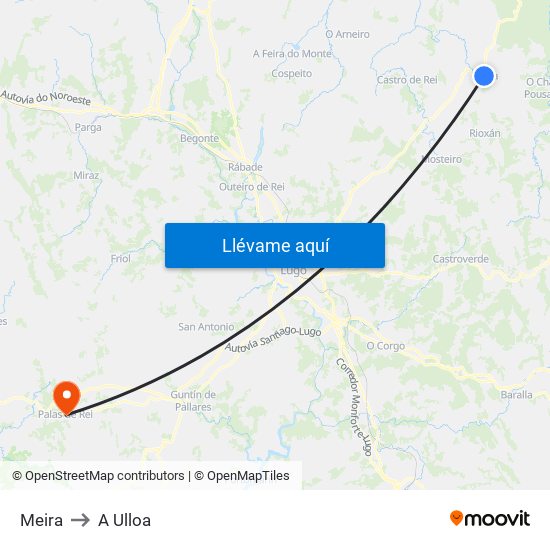 Meira to A Ulloa map